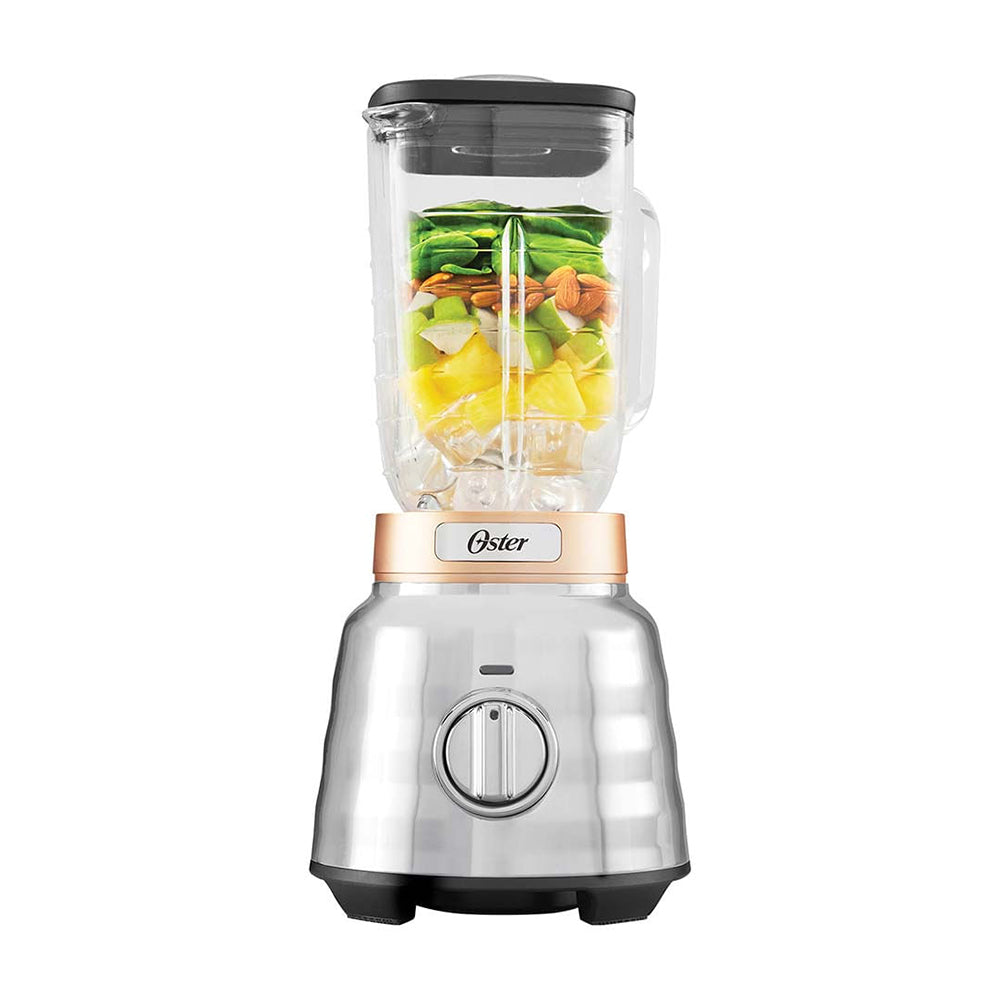 Oster BLSTPBRG Osterizer Max Licuadora de 3 Velocidades | Boroclass | All-Metal Drive | 1.75L | 1500W | Plateado Dorado