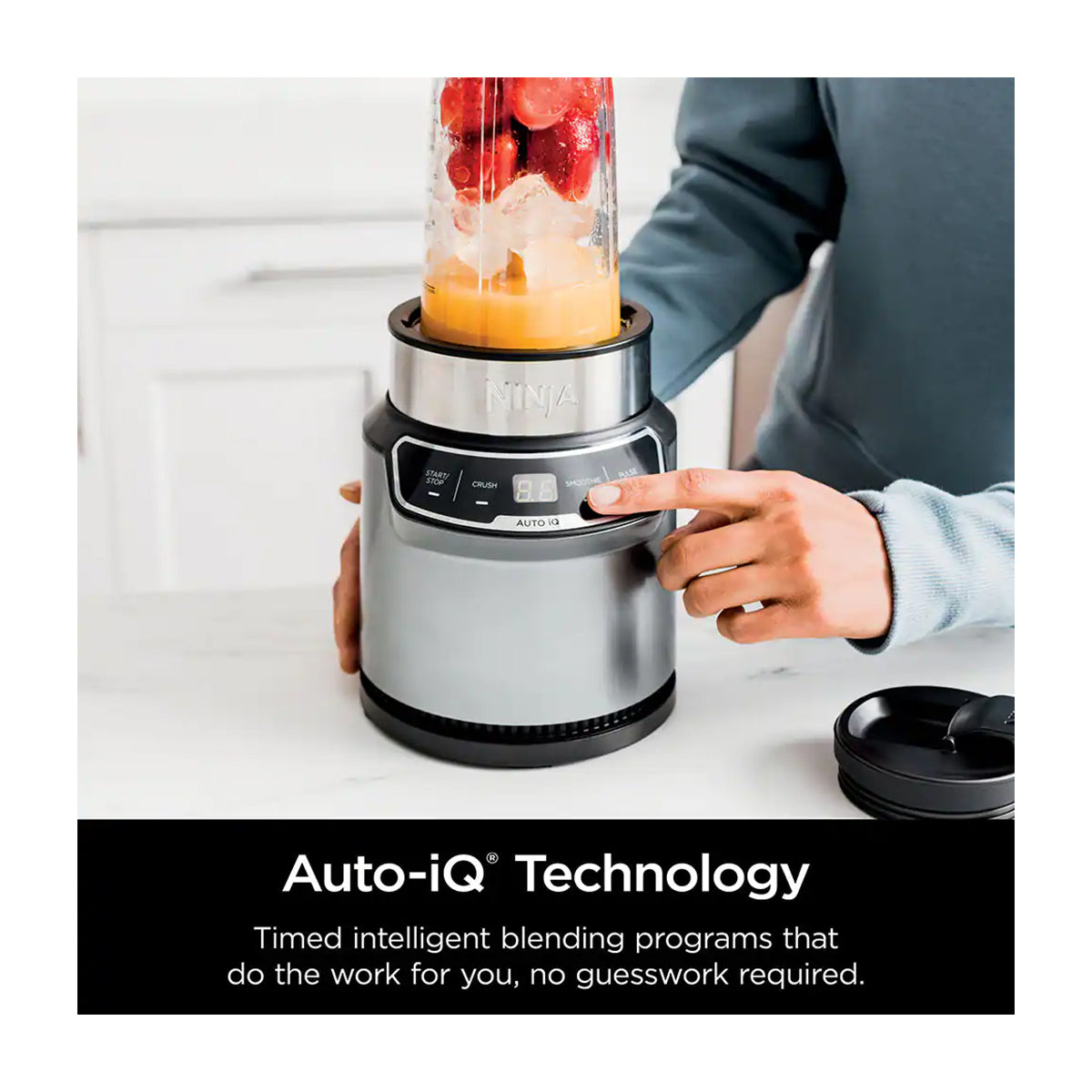 Ninja Nutri-Blender Pro Licuadora / Extractor de Nutrientes | Auto IQ | Función de Pulso | 1100W | 0.7L | Plateado