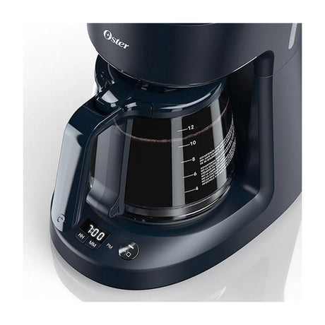 Oster BVSTDCP12B Cafetera de 12 Tazas | Programable | Pantalla LED | Filtro Lavable Permanente | Canasta Removible | Negro