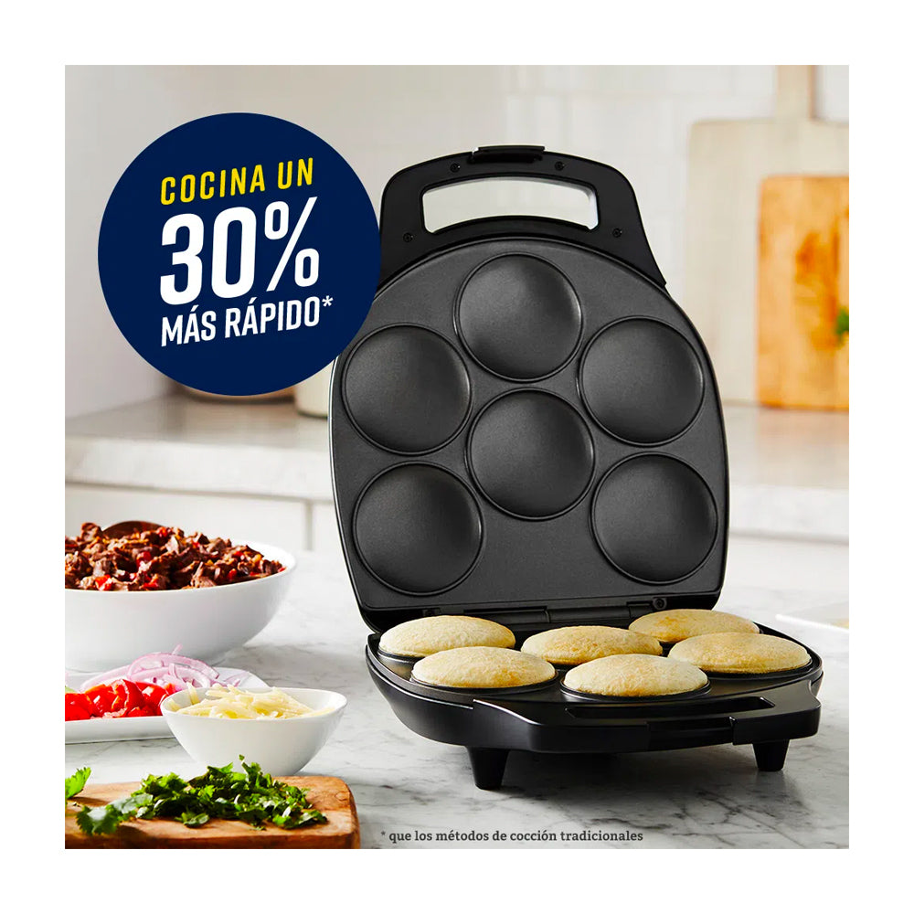 Oster Maquina para hacer Arepas | Antiadherente | Compacta | Negro
