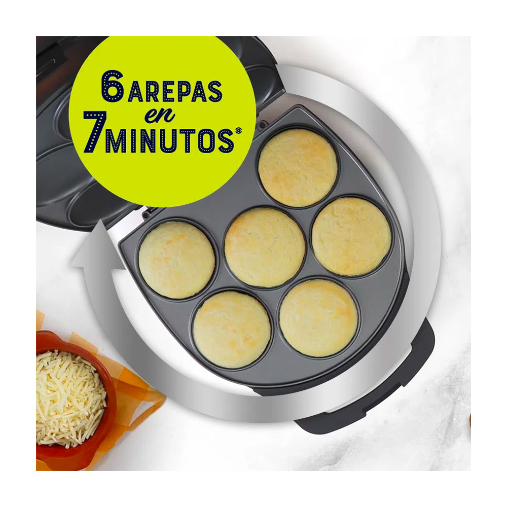 Oster Maquina para hacer Arepas | Antiadherente | Compacta | Negro