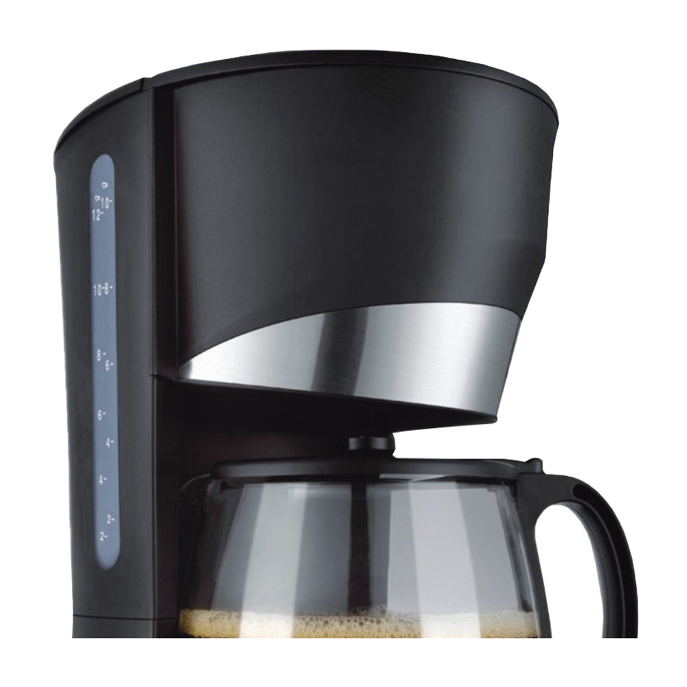 Sankey Cafetera de 12 Tazas | Filtro Permanente Lavable | Interruptor Iluminado | Negro