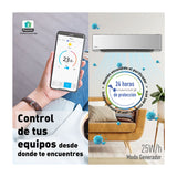 Panasonic Aire Acondicionado Split Premium Inverter 25,200 BTU | SEER 21 |  nanoeX Mark 2 | WiFi Comfort Cloud | Filtro Antibacterial | Blue Fin | 220v | Gris