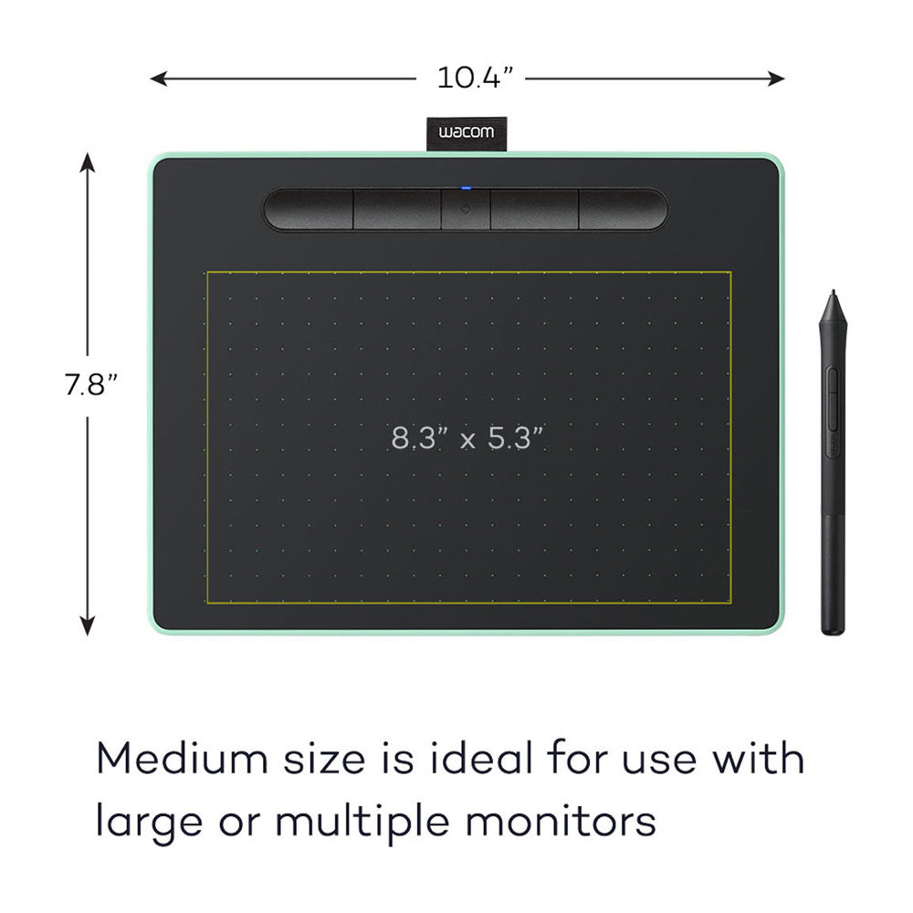 Wacom Intuos Creative Pen Tableta Digitalizadora Bluetooth | 4096 NDP | Medium | Pistachio