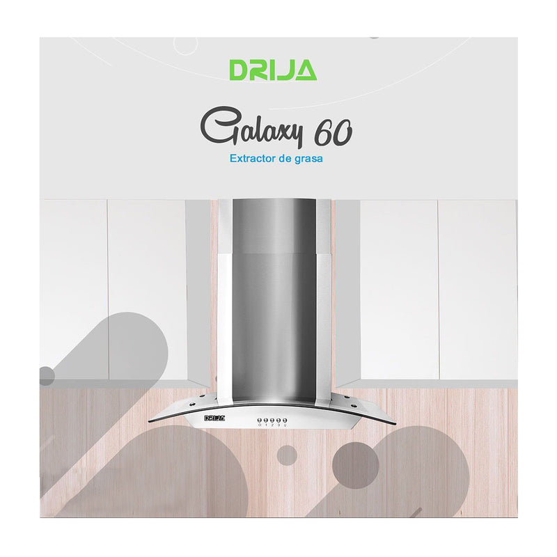 Drija Galaxy 60 Extractor de Grasa | Tipo Chimenea | 3 Velocidades | 2 Filtros de Carbón | 1 Filtro de Aluminio | 500m3/H