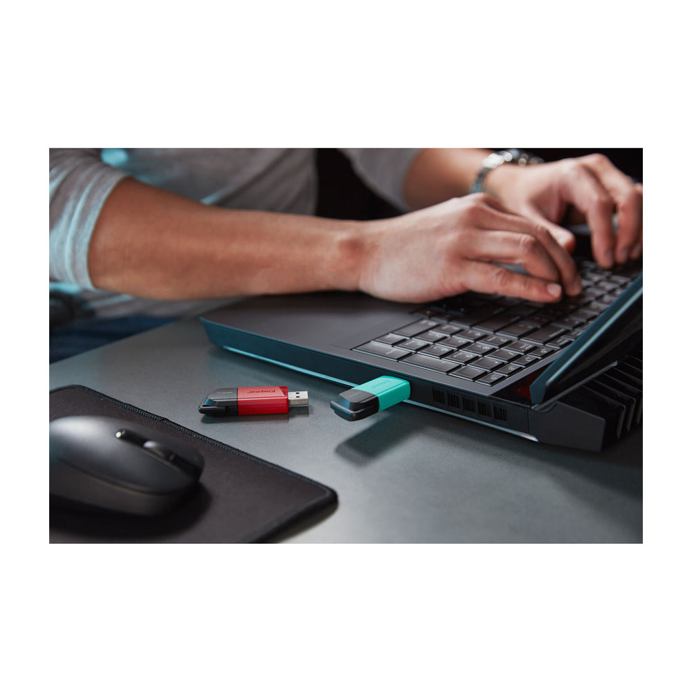 Kingston Memoria USB de 128GB | USB 3.2 | 100MB/s | Negro Rojo