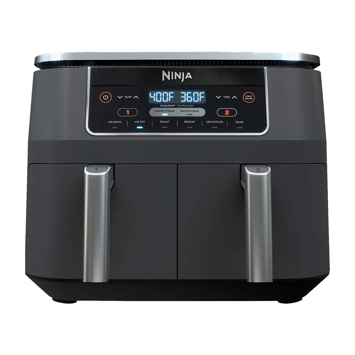 Ninja Foodi Freidora de Aire Digital 6-en-1 | 8QT | 2 Canastas | Tecnología DualZone | Antiadherente | Negro