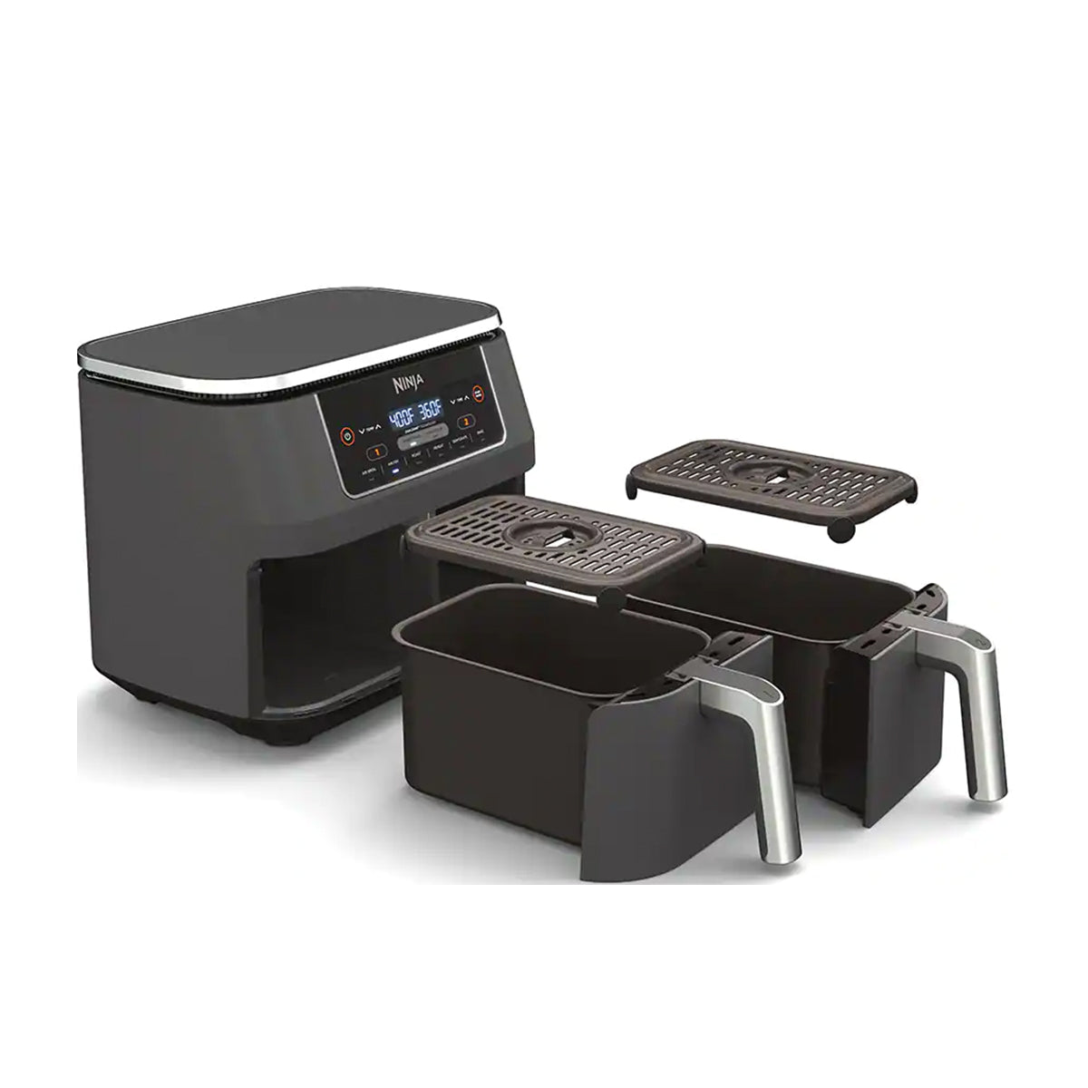 Ninja Foodi Freidora de Aire Digital 6-en-1 | 8QT | 2 Canastas | Tecnología DualZone | Antiadherente | Negro