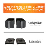 Ninja Foodi Freidora de Aire Digital 6-en-1 | 8QT | 2 Canastas | Tecnología DualZone | Antiadherente | Negro