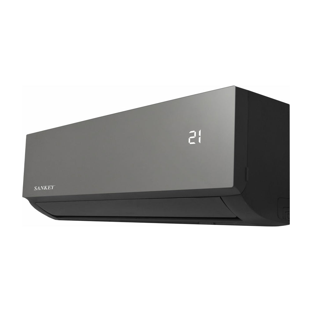 Sankey Aire Acondicionado Split Inverter Serie Superiore 11,500 BTU | SEER 22 | Alta Eficiencia | Protección de Voltaje | Enfriamiento Supremo | Silver Ion | Filtro de Carbón Activo | 220v | Black Mirror