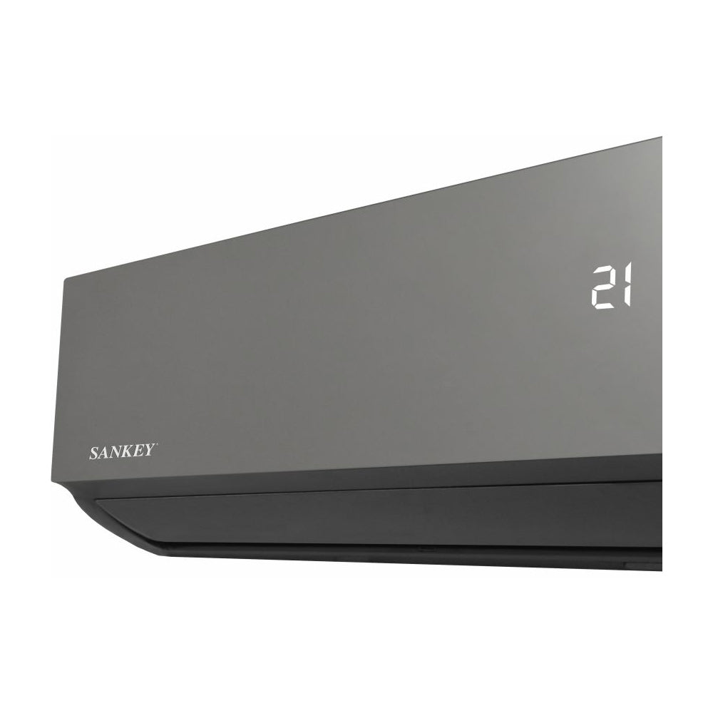 Sankey Aire Acondicionado Split Inverter Serie Superiore 11,500 BTU | SEER 22 | Alta Eficiencia | Protección de Voltaje | Enfriamiento Supremo | Silver Ion | Filtro de Carbón Activo | 220v | Black Mirror