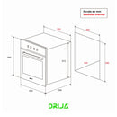 Drija Europa 60 Gas Grill Horno Multifuncional Empotrable a Gas | Puerta de Triple Vidrio | 260°C