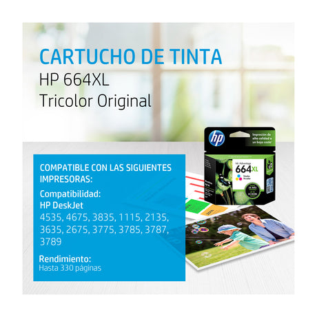 HP 664 XL Cartucho de Tinta | Color