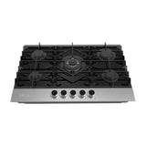 Drija Ferrara 76 Estufa Empotrable a Gas de Vidrio Templado / Acero Inoxidable | 5 Quemadores | 5 Válvulas de Seguridad