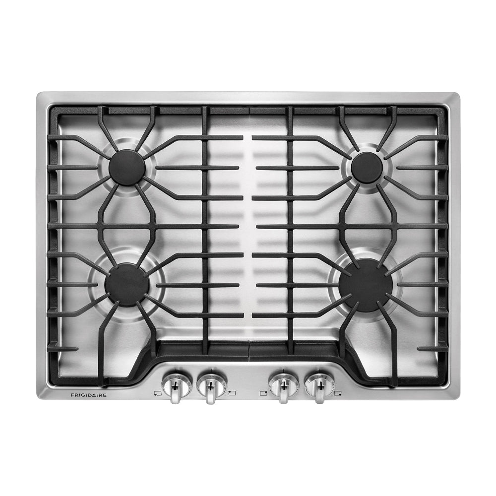 Frigidaire Estufa Empotrable a Gas de Acero Inoxidable | 30" | 4 Quemadores | Parrillas Continuas