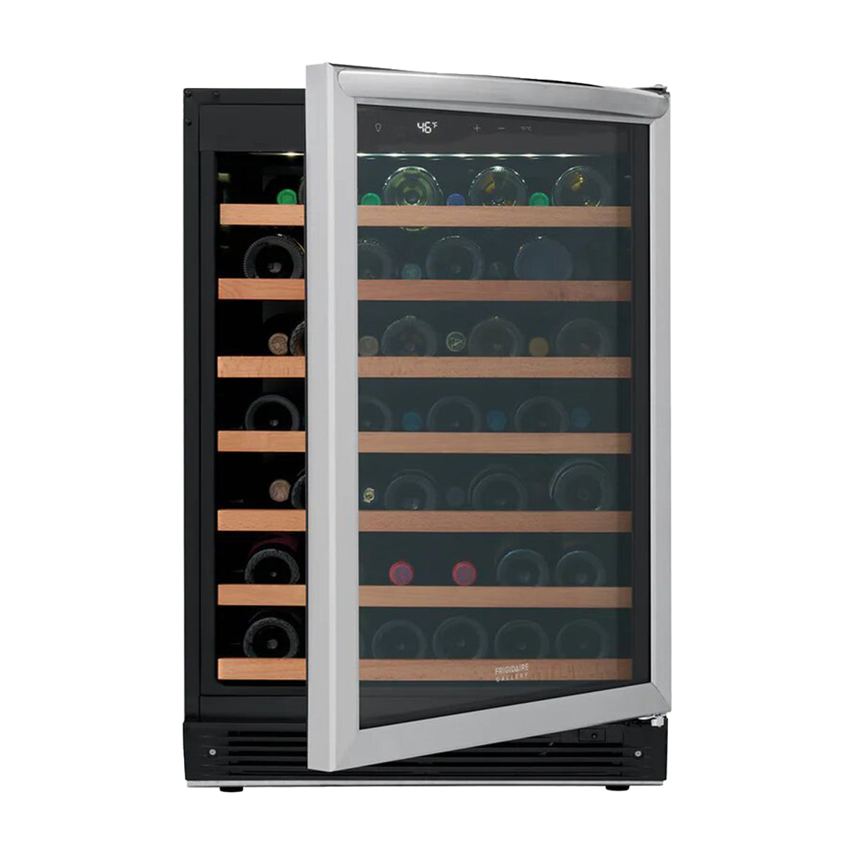 Frigidaire Vinera Empotrable de Compresor de 52 Botellas | Rejillas de Madera Deslizables