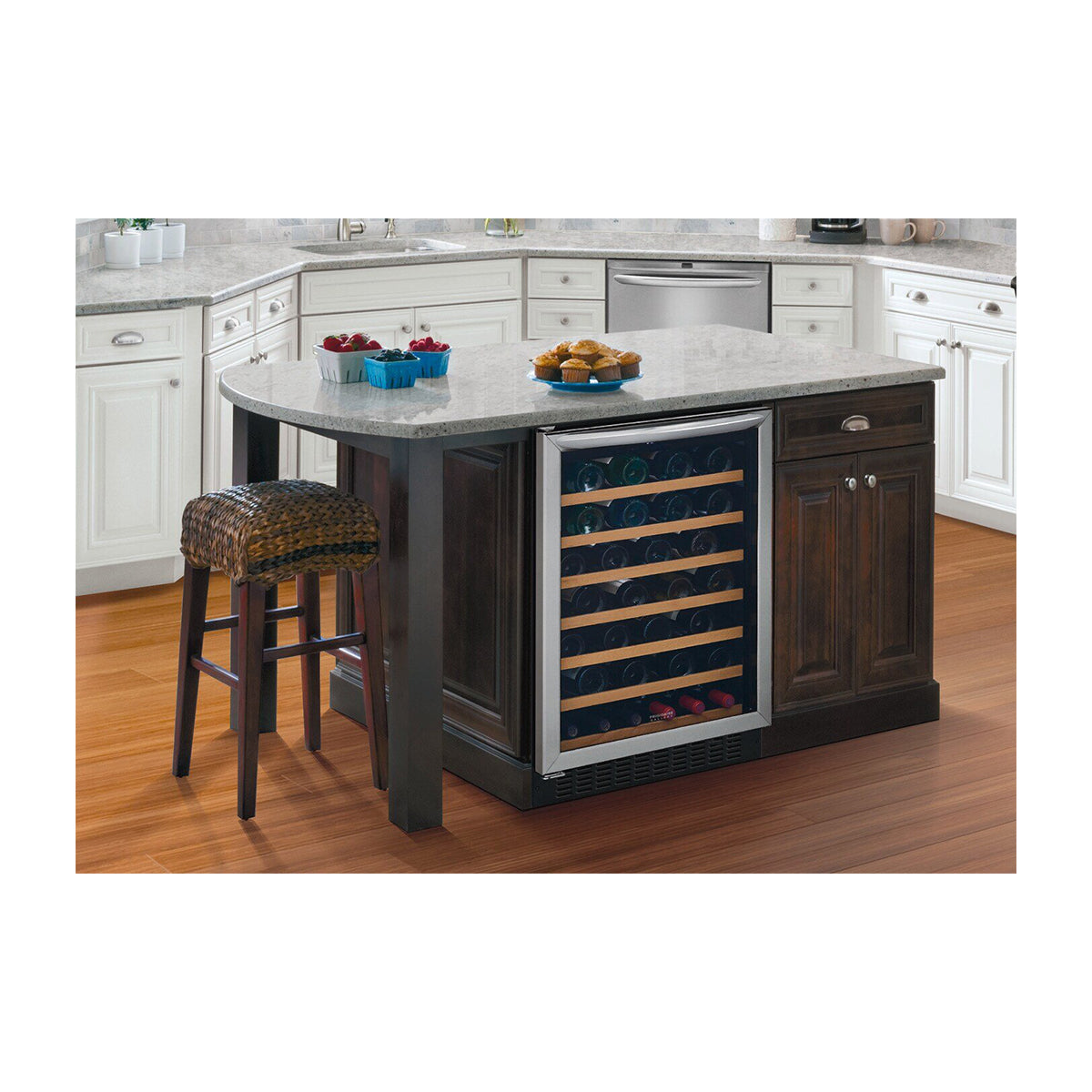 Frigidaire Vinera Empotrable de Compresor de 52 Botellas | Rejillas de Madera Deslizables