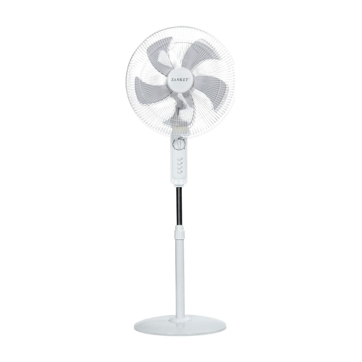 Sankey Abanico de Pedestal de 16" | 3 Velocidades | Temporizador de hasta 60 Minutos | Blanco