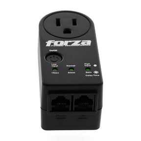 Forza Protector de Voltaje 120V con 2 Salidas de Línea de Datos | Negro