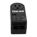 Forza Protector de Voltaje 120V con 2 Salidas de Línea de Datos | Negro