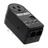 Forza Protector de Voltaje 120V con 2 Salidas de Línea de Datos | Negro