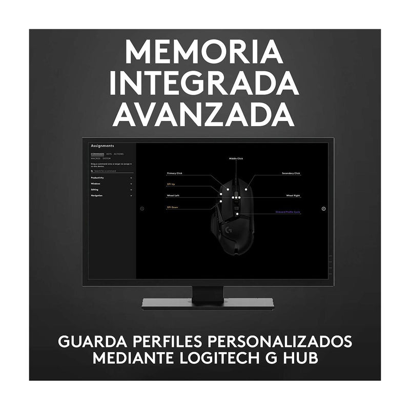 Logitech G502 HERO Mouse Gaming de Cable | RGB | Memoria Integrada | 16,000 DPI | Negro