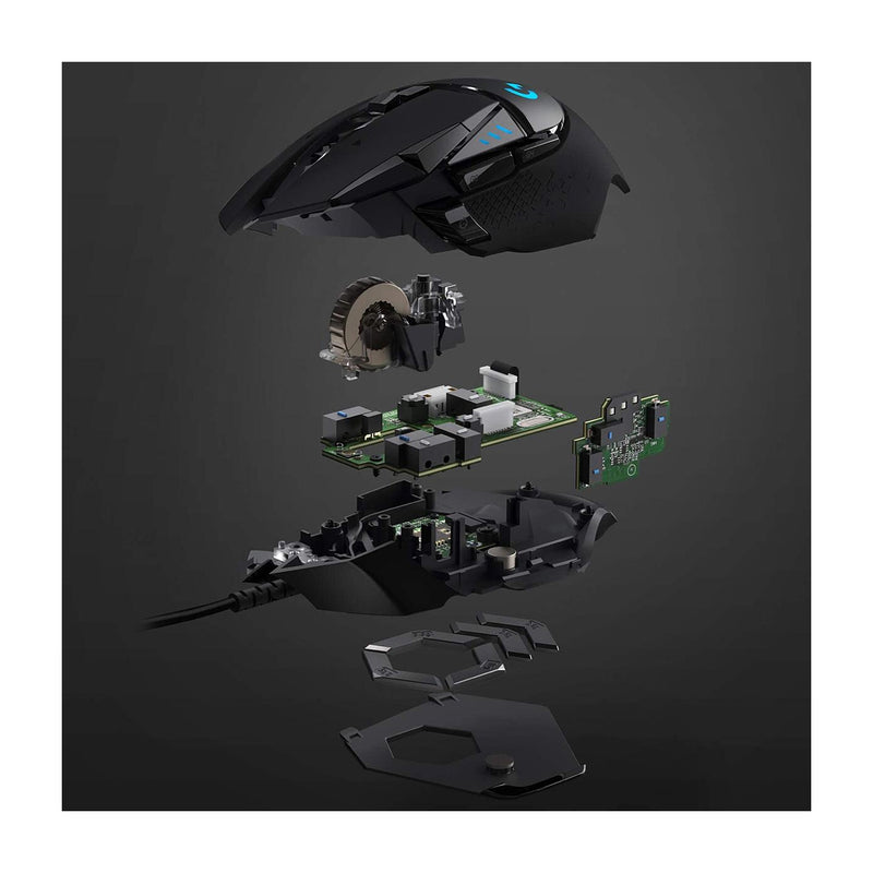 Logitech G502 HERO Mouse Gaming de Cable | RGB | Memoria Integrada | 16,000 DPI | Negro