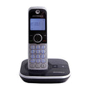 Motorola Teléfono Inalámbrico de Mesa | Bluetooth para Llamadas Móviles | Altavoz | Caller ID | 1 Línea | Negro Plateado