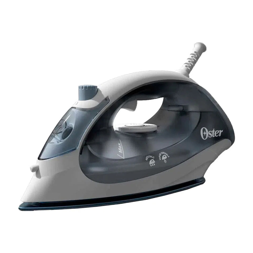 Oster GCSTBS5001 Plancha de Ropa a Vapor | 20% Mas Cobertura | Antiadherente | Sistema Anti-Calcificación | Azul Blanco