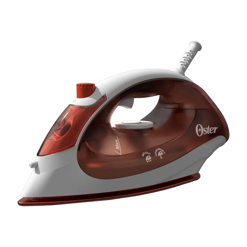 Oster GCSTBS5004 Plancha de Ropa a Vapor | 20% Mas Cobertura | Antiadherente | Sistema Anti-Calcificación | Rojo Blanco
