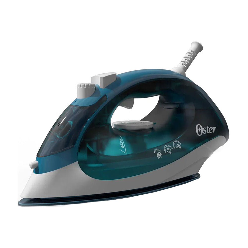 Oster GCSTBS5051 Plancha de Ropa a Vapor | 20% Mas Cobertura | Aero Ceramic | Sistema Anti-Calcificación | Azul Blanco