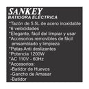 Sankey Batidora de Pedestal de 6 Velocidades | 5.5L | 1200W | Blanco