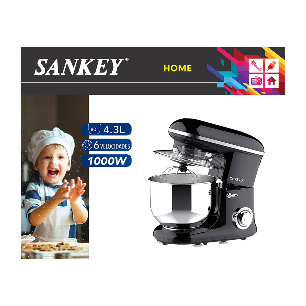 Sankey Batidora de Pedestal de 6 Velocidades | 5.5L | 1200W | Negro