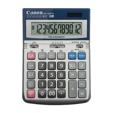Canon Calculadora de Escritorio de 12 Digitos | Portatil | Pantalla en Ángulo