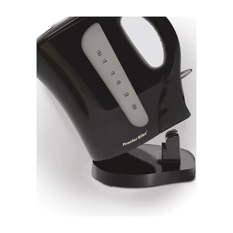 Proctor Silex Hervidor Eléctrico de 1.7 Litros | Apagado Automático | Vertido Inalámbrico | Negro