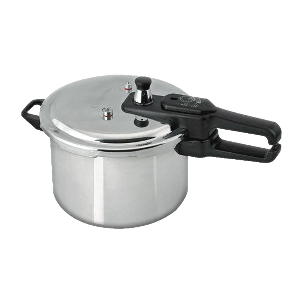 Sankey Olla de Presión de 5.5L | 3 Válvulas de Seguridad | Tapa con Seguro | Aluminio | Plateado