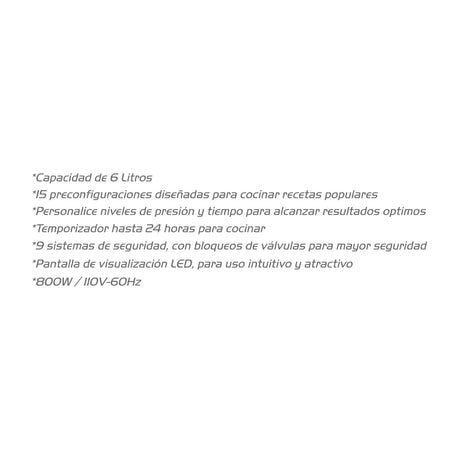 Sankey Olla Multifuncional de 6L | 15 Programas | Sistema Inteligente | 9 Sistemas de Seguridad