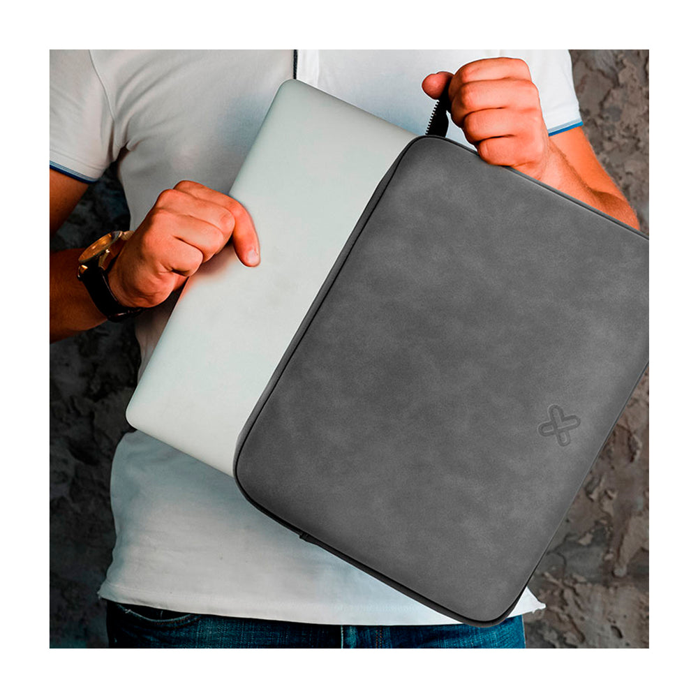 Klip Xtreme Funda con Cremallera para Laptop de hasta 15.6" | Gris