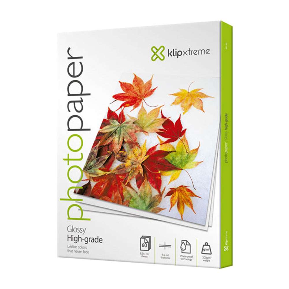 Klip Xtreme Papel Fotográfico Glossy High-Grade | 8.5" x 11" | 60 Hojas
