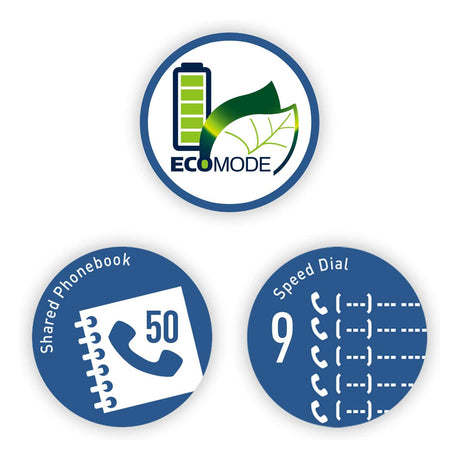 Panasonic Teléfono Inalámbrico de Mesa | Altavoz | Caller ID | 1 Línea | 2 Auriculares | Modo Respaldo | Negro