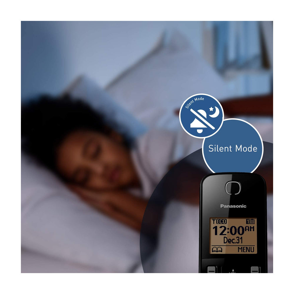 Panasonic Teléfono Inalámbrico de Mesa | Altavoz | Caller ID | 1 Línea | 2 Auriculares | Modo Respaldo | Negro