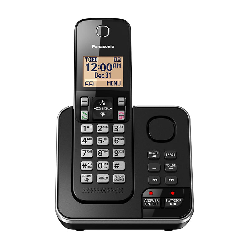 Panasonic Teléfono Inalámbrico de Mesa | Sistema de Contestadora Digital | Altavoz | Caller ID | 1 Línea | 1 Auricular | Modo Respaldo | Negro