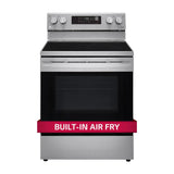 LG Estufa Eléctrica de Acero Inoxidable | 2-en-1 | Smart WiFi ThinQ | 6.3p3 | Air Fryer | Convección | Panel Digital | 30" | 5 Quemadores | Plateado