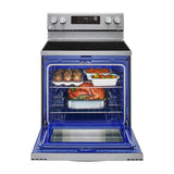 LG Estufa Eléctrica de Acero Inoxidable | 2-en-1 | Smart WiFi ThinQ | 6.3p3 | Air Fryer | Convección | Panel Digital | 30" | 5 Quemadores | Plateado