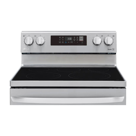 LG Estufa Eléctrica de Acero Inoxidable | 2-en-1 | Smart WiFi ThinQ | 6.3p3 | Air Fryer | Convección | Panel Digital | 30" | 5 Quemadores | Plateado