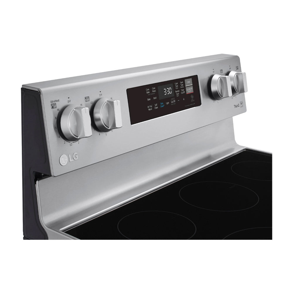 LG Estufa Eléctrica de Acero Inoxidable | 2-en-1 | Smart WiFi ThinQ | 6.3p3 | Air Fryer | Convección | Panel Digital | 30" | 5 Quemadores | Plateado