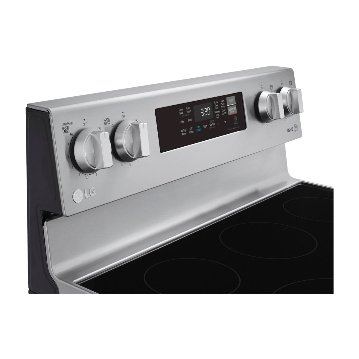 LG Estufa Eléctrica de Acero Inoxidable | 2-en-1 | Smart WiFi ThinQ | 6.3p3 | Air Fryer | Convección | Panel Digital | 30" | 5 Quemadores | Plateado