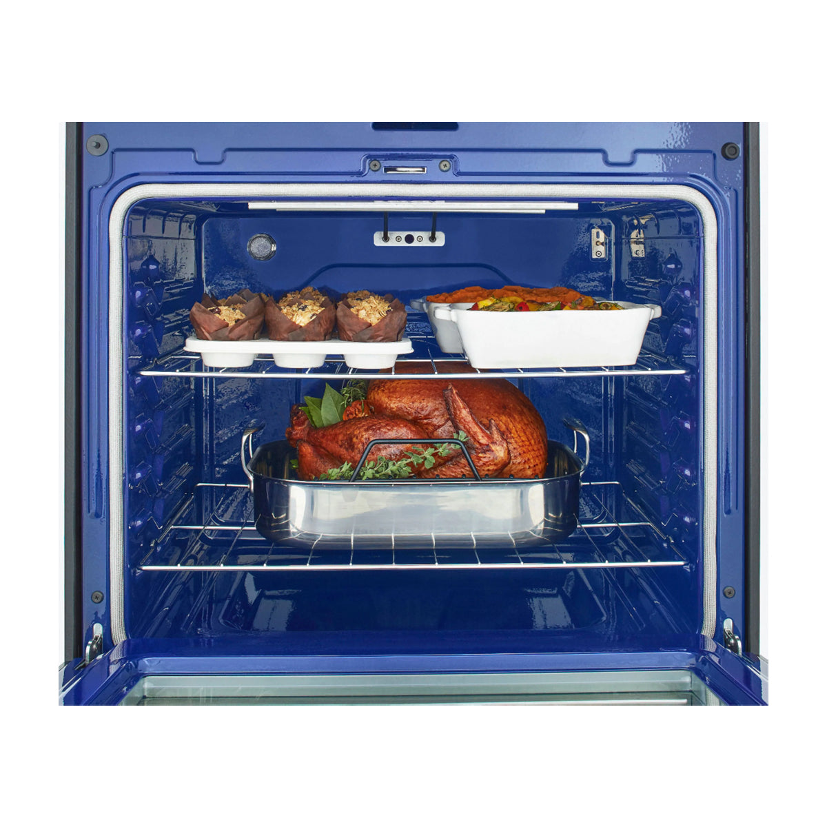 LG Estufa Eléctrica de Acero Inoxidable | 2-en-1 | Smart WiFi ThinQ | 6.3p3 | Air Fryer | Convección | Panel Digital | 30" | 5 Quemadores | Plateado