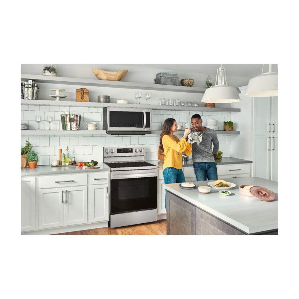 LG Estufa Eléctrica de Acero Inoxidable | 2-en-1 | Smart WiFi ThinQ | 6.3p3 | Air Fryer | Convección | Panel Digital | 30" | 5 Quemadores | Plateado