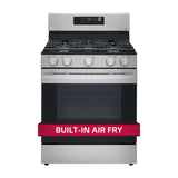 LG Estufa a Gas de Acero Inoxidable | Smart WiFi ThinQ | 5.8p3 | Ultra Heat | Air Fryer | Convección | Panel Digital | 30" | 5 Quemadores